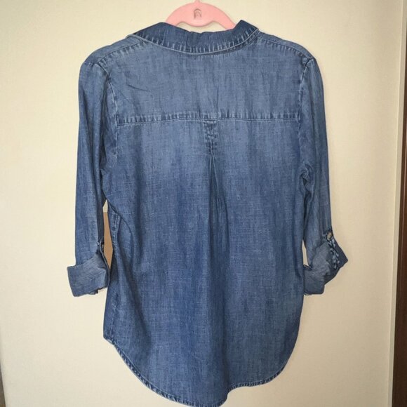 Billy T Denim Henley, with Roll Tab Sleeves, Shirt New with Tags new - Picture 5 of 10